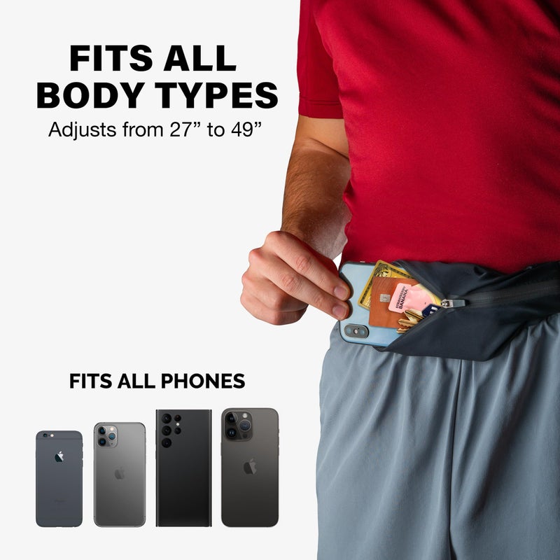 Back Bay Audio Back Bay Slim Running Belt for Women & Men [Fits ALL Phones], Runners Fanny Pack for Men, Money Belt, Running Gear Gift, Waist Bag Workout Gear, iPhone Runner's Phone Holder Waist Pack - Image 2